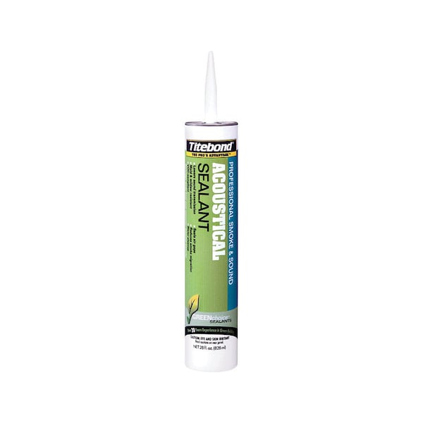 Titebond Acoustical Smoke & Sound Caulk, 28 oz, Cartridge, White